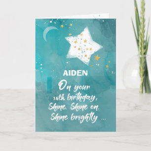 Tarjeta Nombre personalizado 14º Cielo Nocturno de Tween o