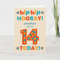 Nombre personalizado 14º cumpleaños Hip Hooray