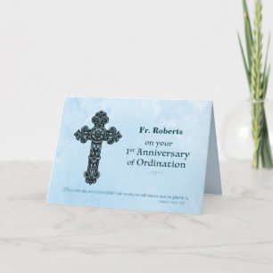 Tarjeta Nombre personalizado 1er orden Aniversario Sacerdo