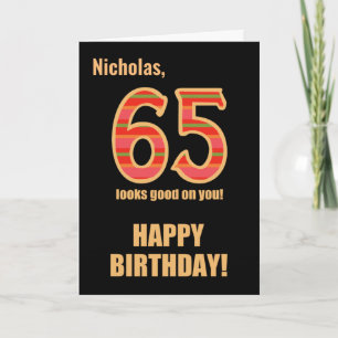 Tarjeta Nombre personalizado 65º cumpleaños para su tarjet