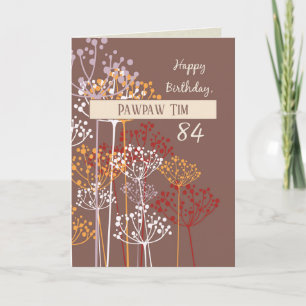 Tarjeta Nombre personalizado Abuelo 84º cumpleaños Brown