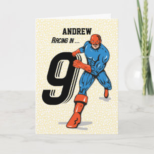 Tarjeta Nombre personalizado, Andrew, superhéroe de cumple