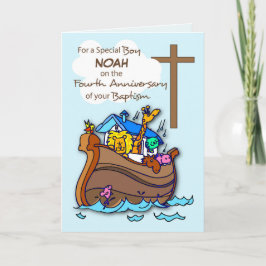 Tarjeta Nombre personalizado Cuarto aniversario del bautiz