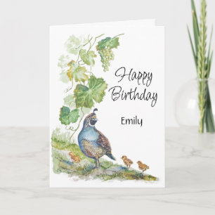 Tarjeta Nombre personalizado de cumpleaños en blanco Famil