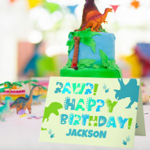 Nombre personalizado de dinosaurio reducido y cump