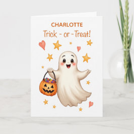 Tarjeta Nombre personalizado de Halloween Chica Encantador