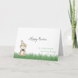 Tarjeta Nombre personalizado de Hoppy Easter Honey Bunny