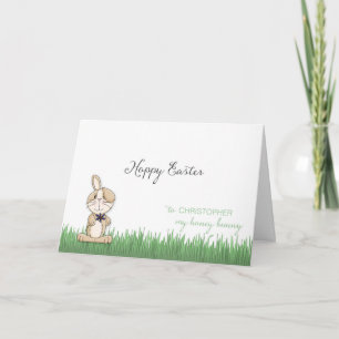 Tarjeta Nombre personalizado de Hoppy Easter Honey Bunny