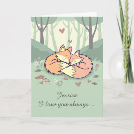 Tarjeta Nombre personalizado de la esposa Valentine Foxes