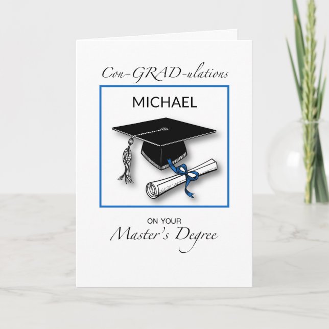 Tarjeta Nombre personalizado de la graduación del Master e (Anverso)