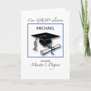 Tarjeta Nombre personalizado de la graduación del Master e