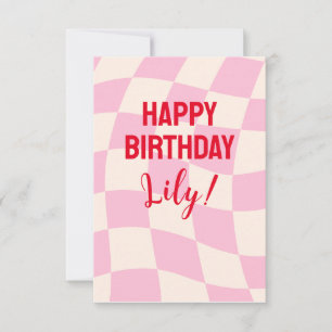 Tarjeta Nombre personalizado de Lily de cumpleaños feliz p