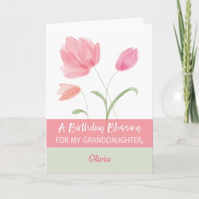 Tarjeta Nombre personalizado de nieta Cumpleaños religioso (Anverso)