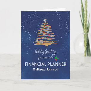 Tarjeta Nombre personalizado del árbol de Navidad del plan