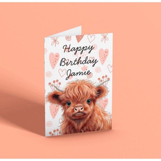 Tarjeta Nombre personalizado del cumpleaños de la vaca de  (Subido por el creador)