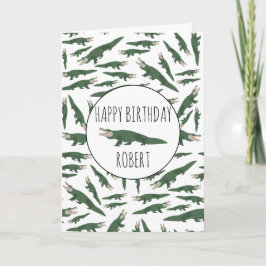 Tarjeta Nombre personalizado del patrón de cocodrilo del l