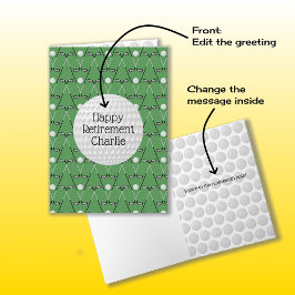 Tarjeta Nombre personalizado del patrón de golf Retirada