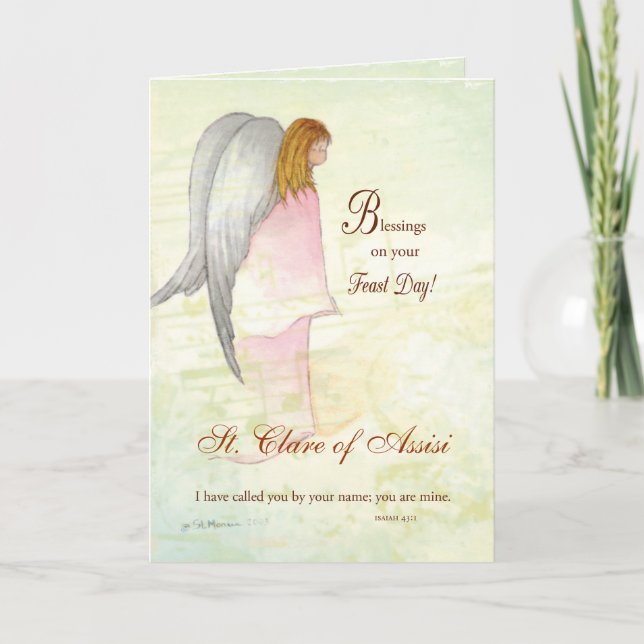 Tarjeta Nombre personalizado Día de fiesta Ángel religioso (Anverso)