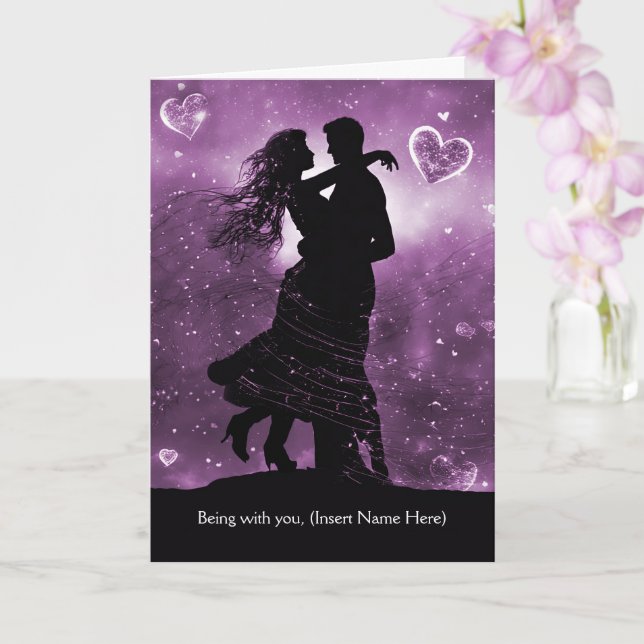 Tarjeta Nombre personalizado día de San Valentín Pareja ro (Orquídea)