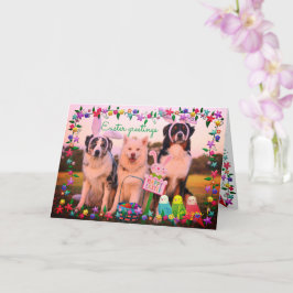 Tarjeta Nombre personalizado EASTER Greetings Cute Dogs Es