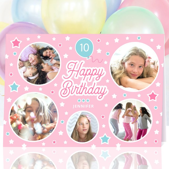 Tarjeta Nombre personalizado Edad Collage de fotos de cump (Subido por el creador)