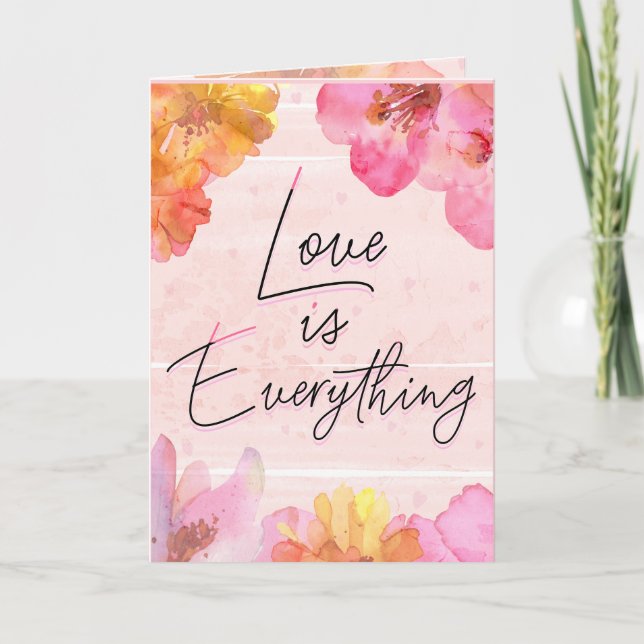 Tarjeta Nombre personalizado El día de San Valentín de flo (Anverso)