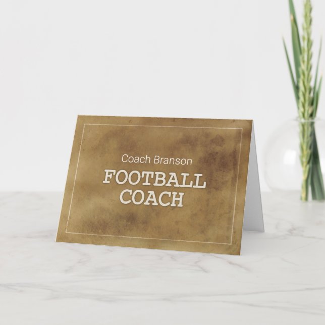 Tarjeta Nombre personalizado entrenador de fútbol gracias  (Anverso)