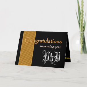 Tarjeta NOMBRE PERSONALIZADO Felicidades por ganar tu PhD 
