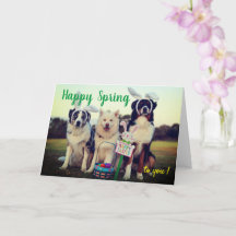 Nombre personalizado Feliz primavera Perros Saludo