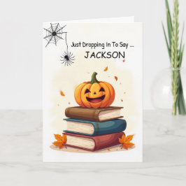 Tarjeta Nombre personalizado Funny Halloween Cute Spider