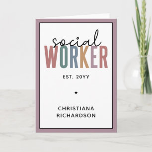 Tarjeta Nombre personalizado Graduación de trabajador soci