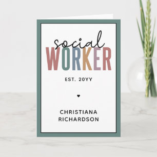 Tarjeta Nombre personalizado Graduación de trabajador soci
