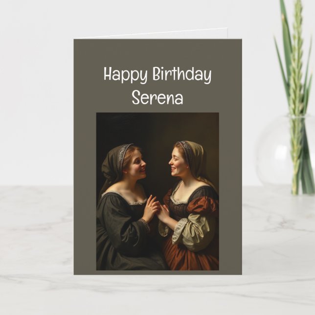 Tarjeta Nombre personalizado Hermana cumpleaños amor (Anverso)