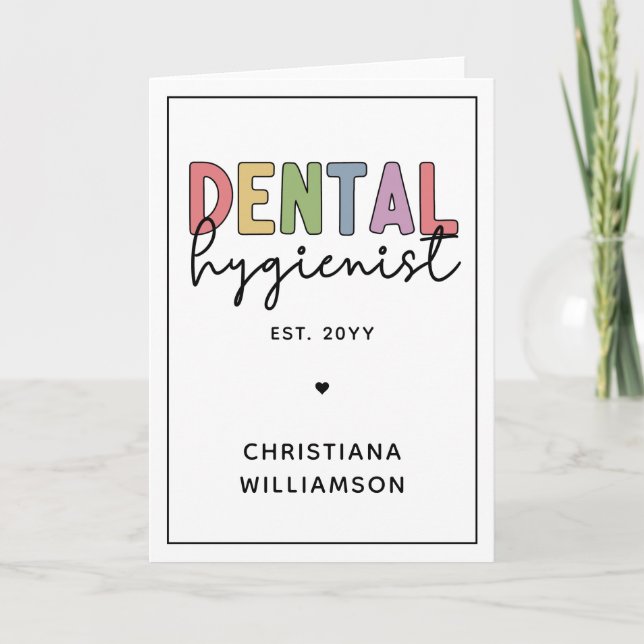 Tarjeta Nombre personalizado Higienista dental Regalos RDH (Anverso)