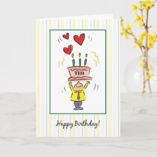 Tarjeta Nombre personalizado Hombre de Cumpleaños Corazone