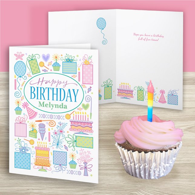 Tarjeta Nombre personalizado Iconos de cumpleaños del Boni (Subido por el creador)