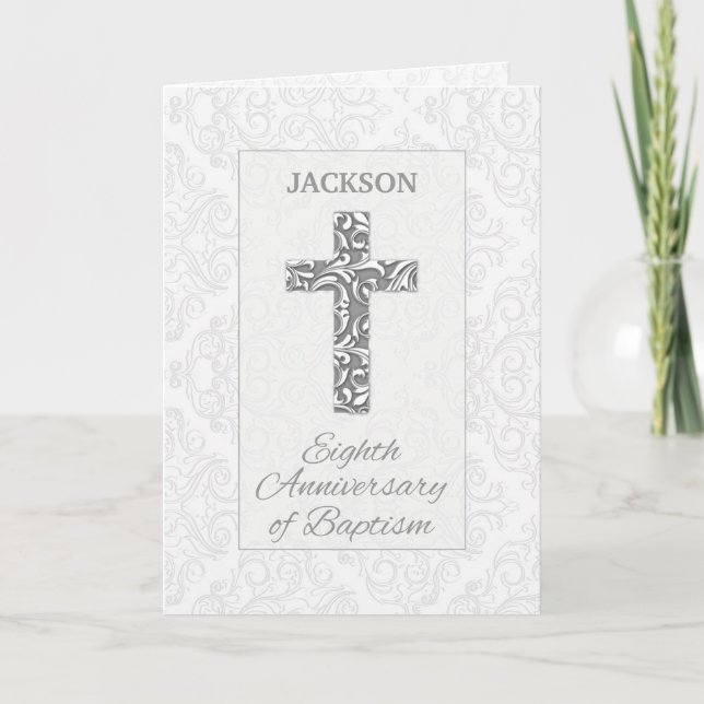 Tarjeta Nombre Personalizado Octavo Aniversario Bendicione (Anverso)