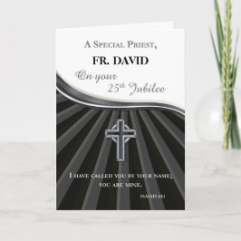 Tarjeta Nombre Personalizado Sacerdote Plata Jubileo de Or