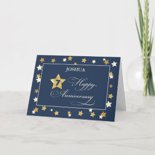 Tarjeta Nombre personalizado Séptimo aniversario del emple