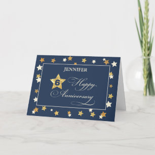 Tarjeta Nombre personalizado Sexto aniversario de la empre