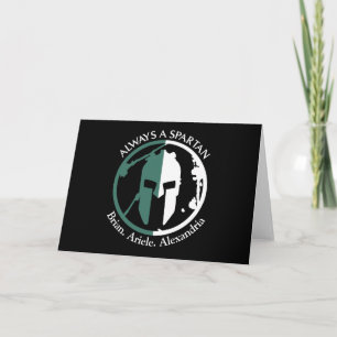 Tarjeta Nombre personalizado Spartan Strong Go Green