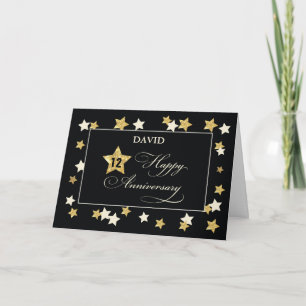 Tarjeta Nombre personalizado y año 12º aniversario del emp