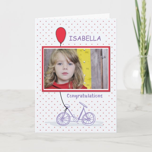 Tarjeta Nombre personalizado y felicitaciones por foto del (Anverso)