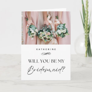 Tarjeta Nombre personalizado y foto propuesta de la dama d