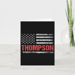 Tarjeta Nombre Thompson Bandera Americana - Apellido Thomp