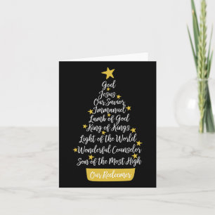 Tarjeta Nombres De Jesus Christian Faith Árbol De Navidad