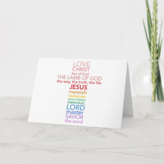 Tarjeta Nombres de la cruz de Jesús