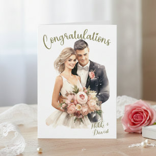Tarjeta Nombres de novias y novias Enhorabuena de boda per