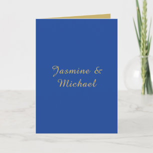 Tarjeta Nombres de Parejas Caligrafía Chic Lovely Azul y D