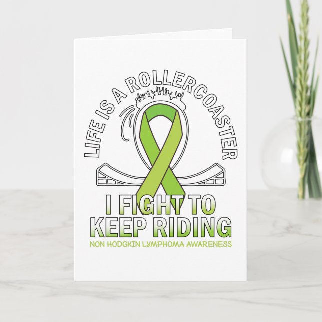 Tarjeta Non hodgkin lymphoma cancer awareness lime ribbon (Anverso)
